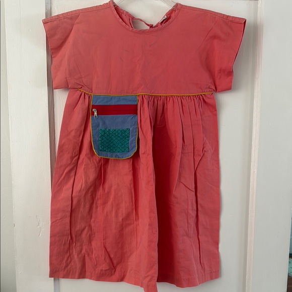 Coral Dress with Blue Pocket - Picture 1 of 7